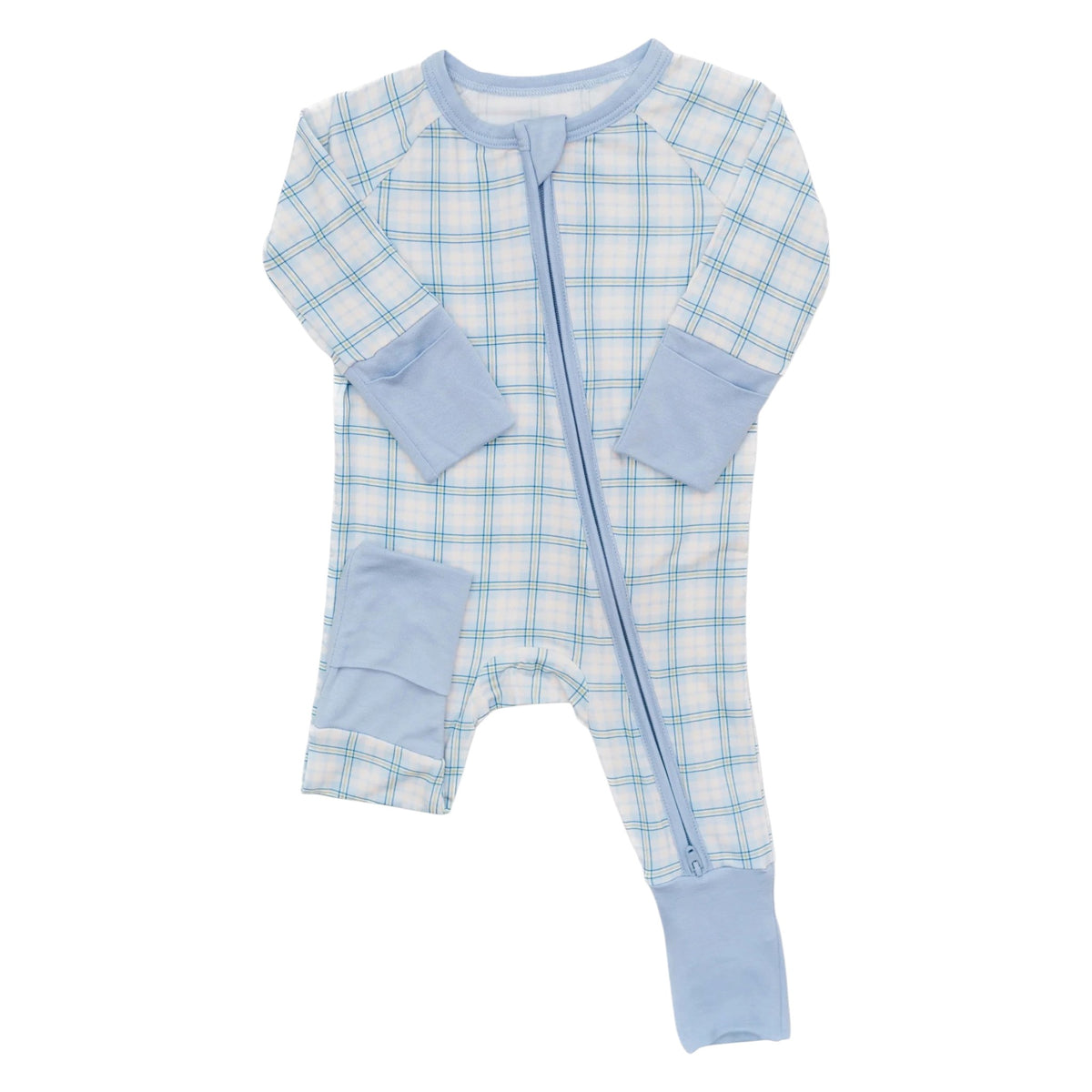The Uptown Baby Plaid Sleep Zip Romper