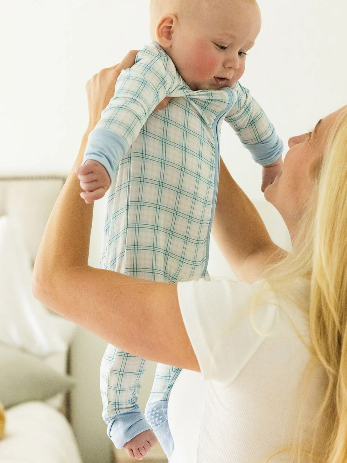 The Uptown Baby Plaid Sleep Zip Romper