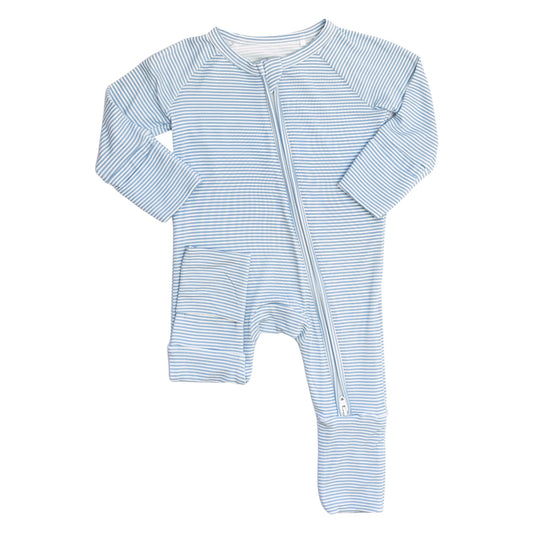 The Uptown Baby Mini Stripe Sleep Zip Romper