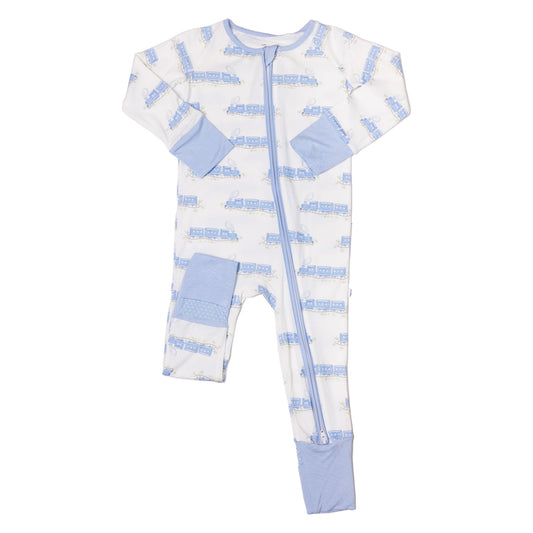 The Uptown Baby Train Sleep Zip Romper