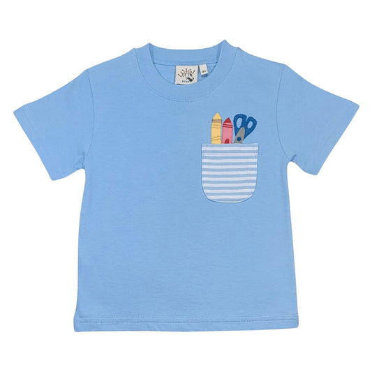 Luigi Stripe Pocket School Supplies T-Shirt
