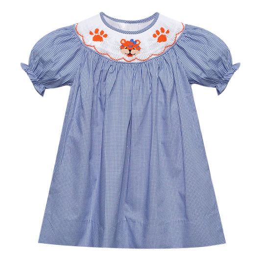 Southern Saturday Tiger Smocked Bishop Dress
