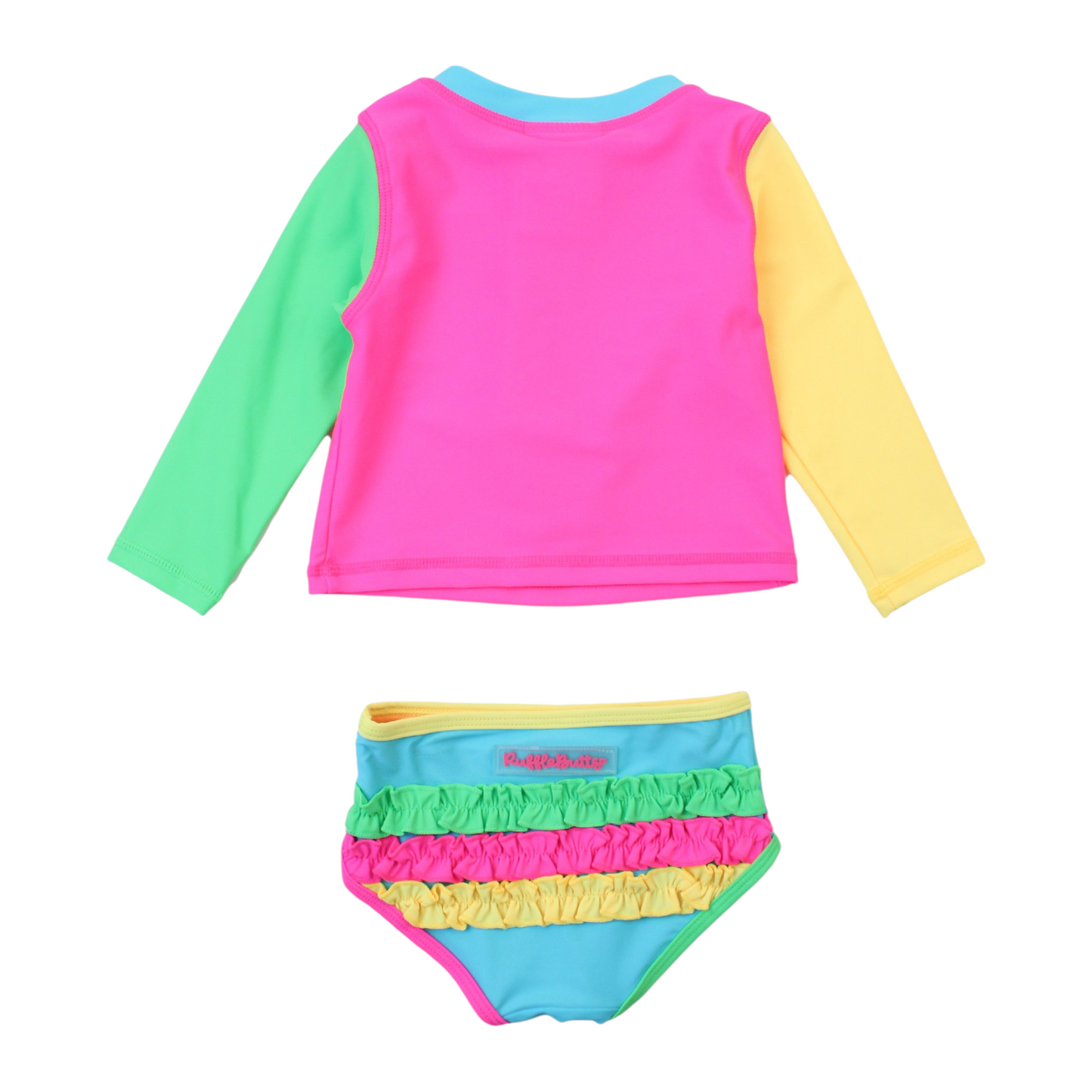 Ruffle Butts Long Sleeve Zipper Rash Guard 2-piece