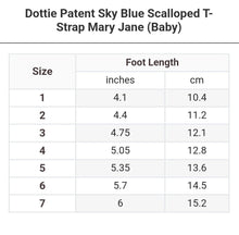 Load image into Gallery viewer, L&#39;Amour Dottie Patent Sky Blue Scalloped T-Strap Mary Jane