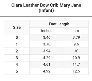 L'Amour Clara Leather Bow Crib Mary Jane