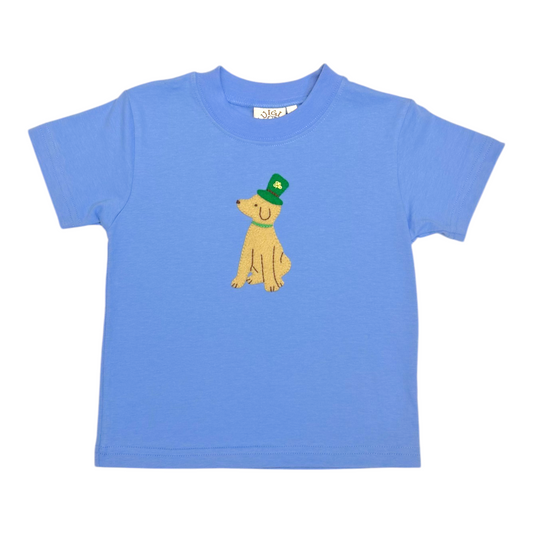 Luigi Shamrock Dog Hand Applique Tee