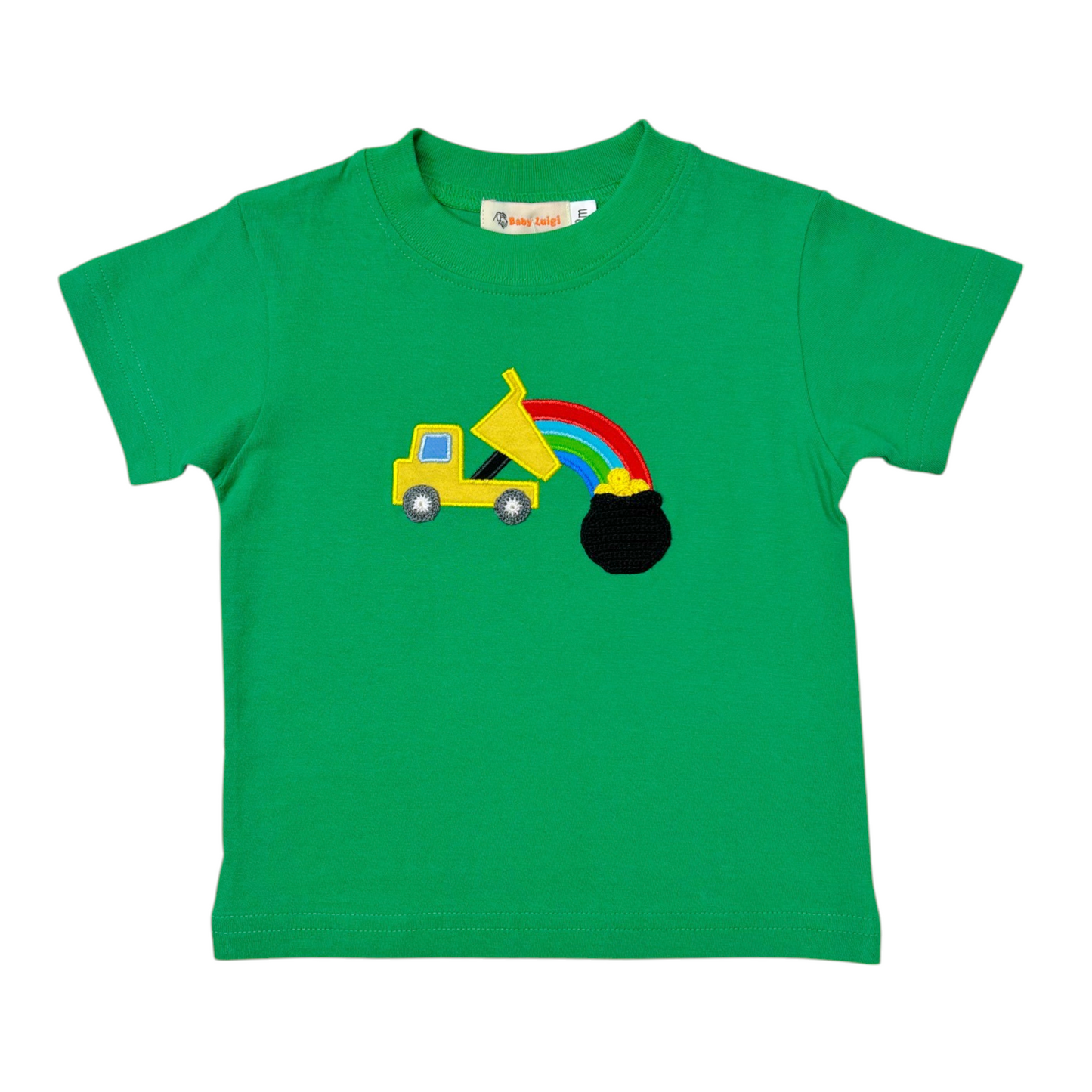 Luigi Dump Truck And Pot Of Gold Hand Applique Tee