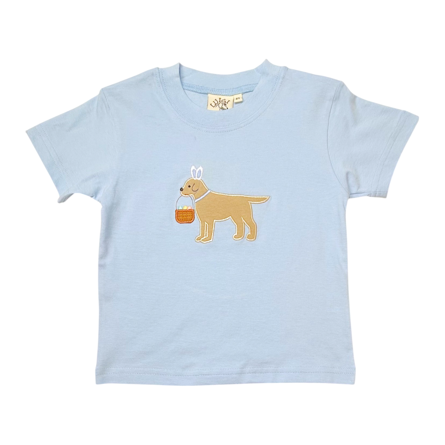 Luigi Easter Bunny Labrador Applique T-shirt