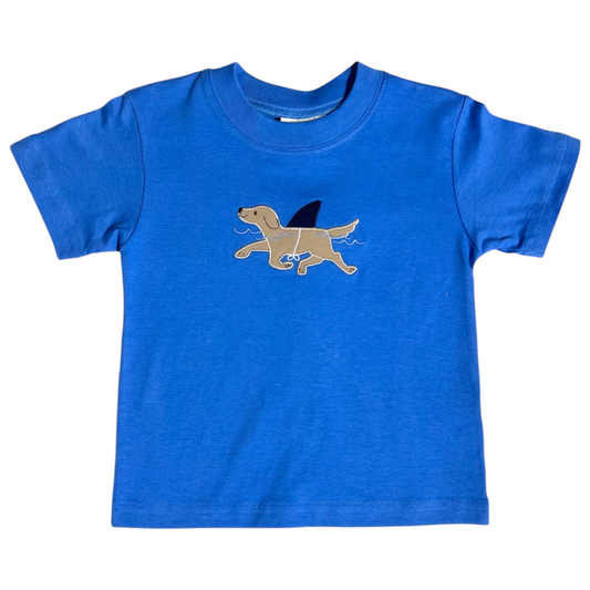 Luigi Dog With Shark Fin Applique Tee