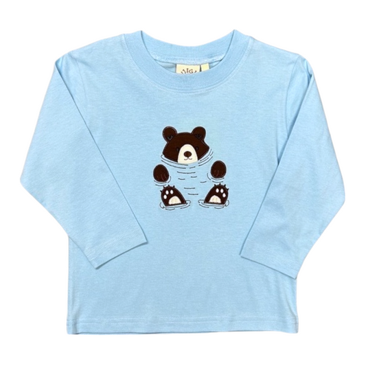 Luigi Swimming Bear Applique Tee