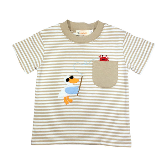 Luigi Stripe Pelican Fishing T-Shirt