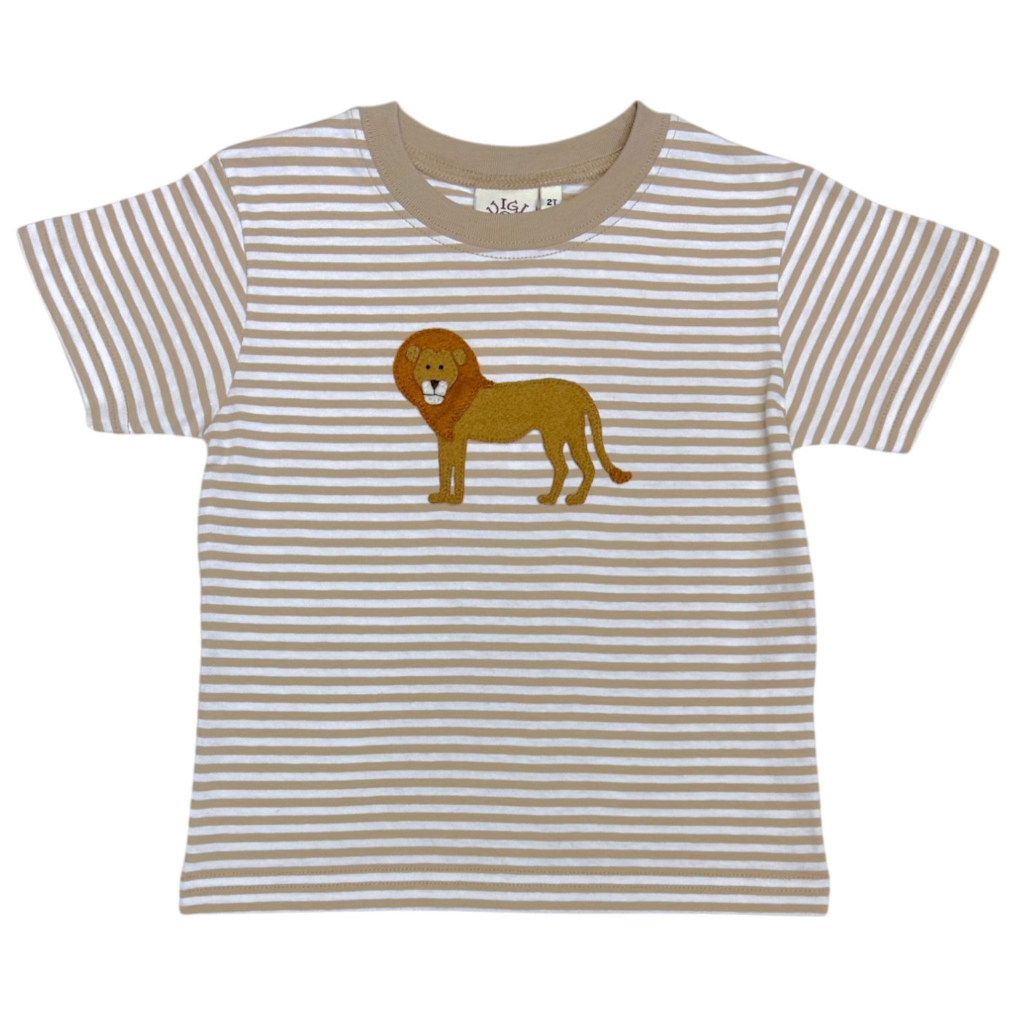 Luigi Striped Lion Hand Applique Tee