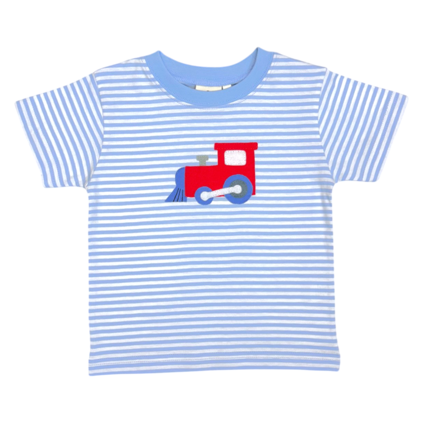 Luigi Striped Train Hand Applique Tee