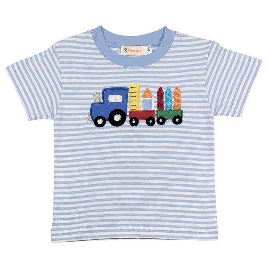 Luigi Stripe Train With School Supplies T-Shirt