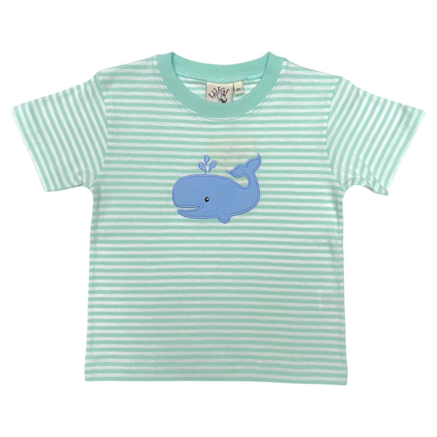 Luigi Striped Whale Applique Tee