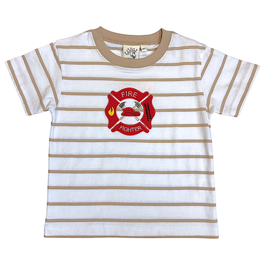 Luigi Striped Firebadge Applique Tee