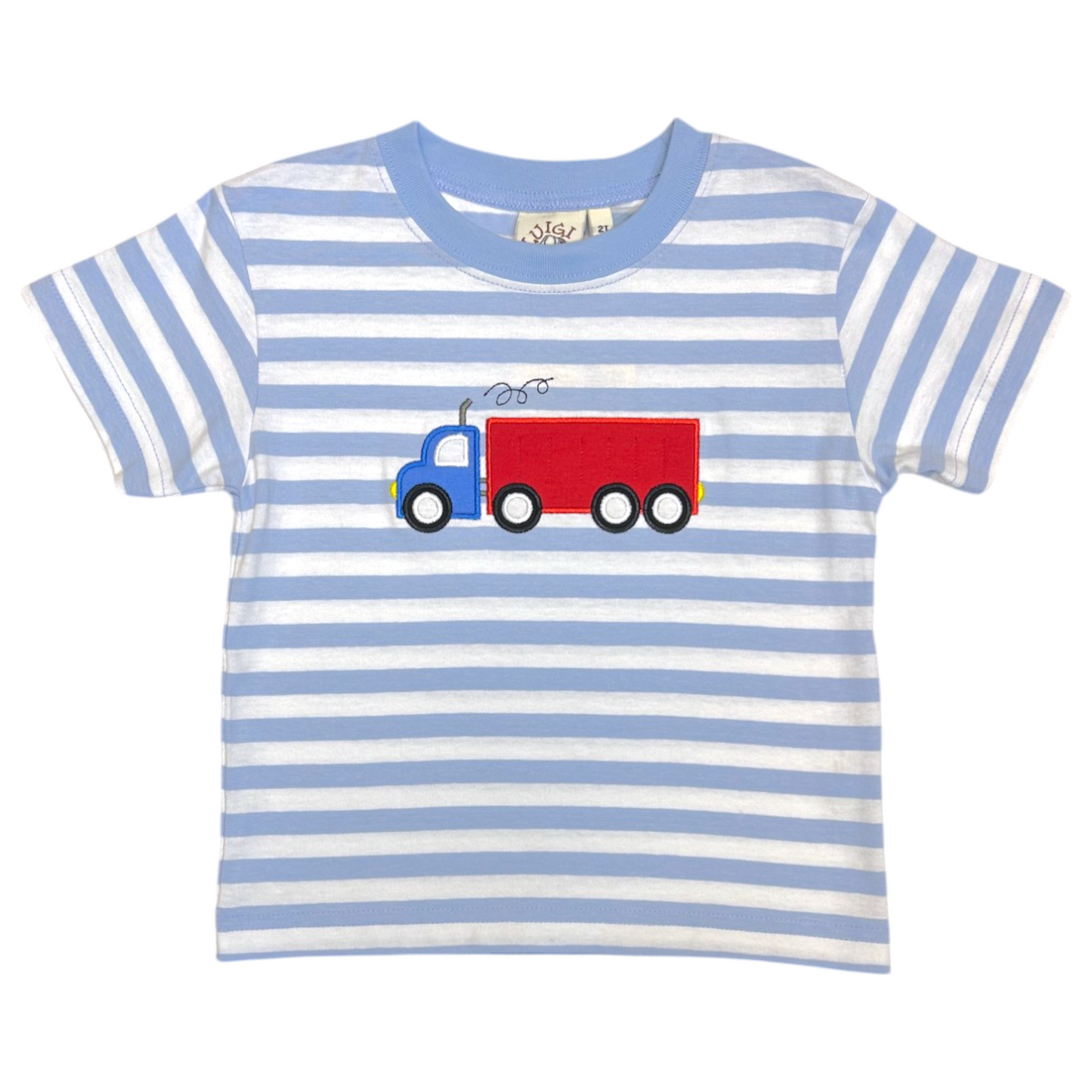 Luigi Striped Semi Truck Applique T'shirt