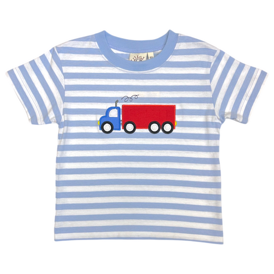 Luigi Striped Semi Truck Applique Tee