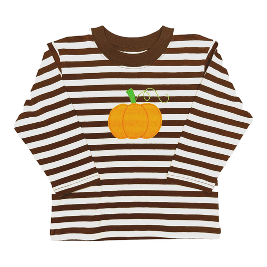 Luigi Striped Pumpkin Hand Applique Tee