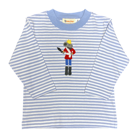 Luigi Stripe Mouse Soldier Hand Applique Top