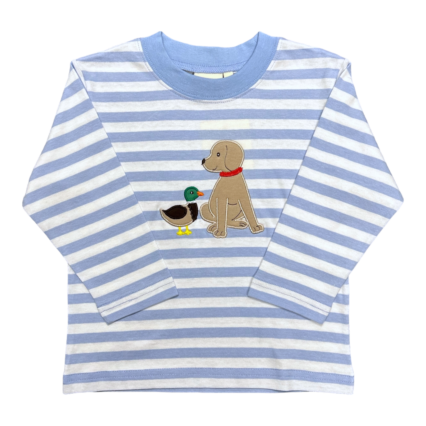 Luigi Puppy With Duck Stripe Applique Tee