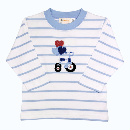 Luigi Striped Tricycle With Heart Balloons