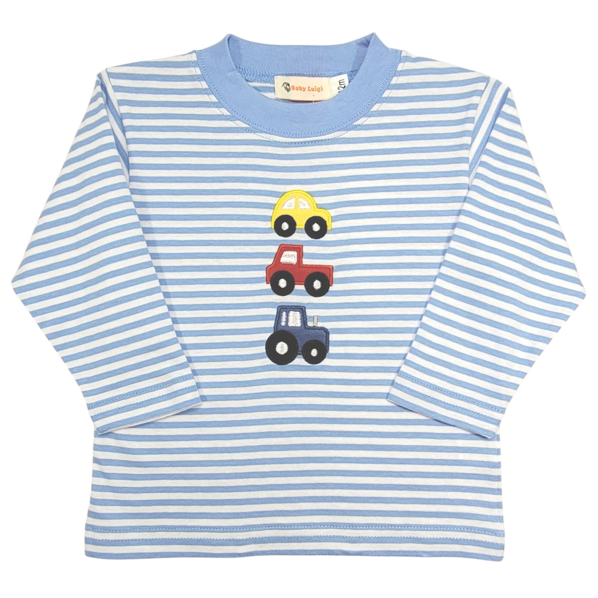 Luigi Stripe Stacked Vehicles T-Shirt
