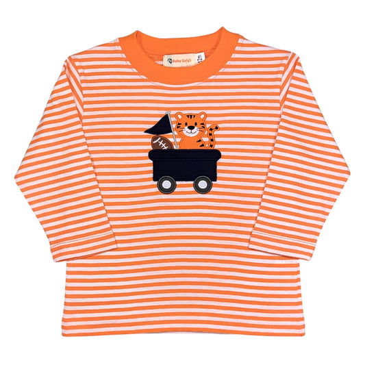 Luigi Stripe Tiger And Football In A Wagon T-Shirt