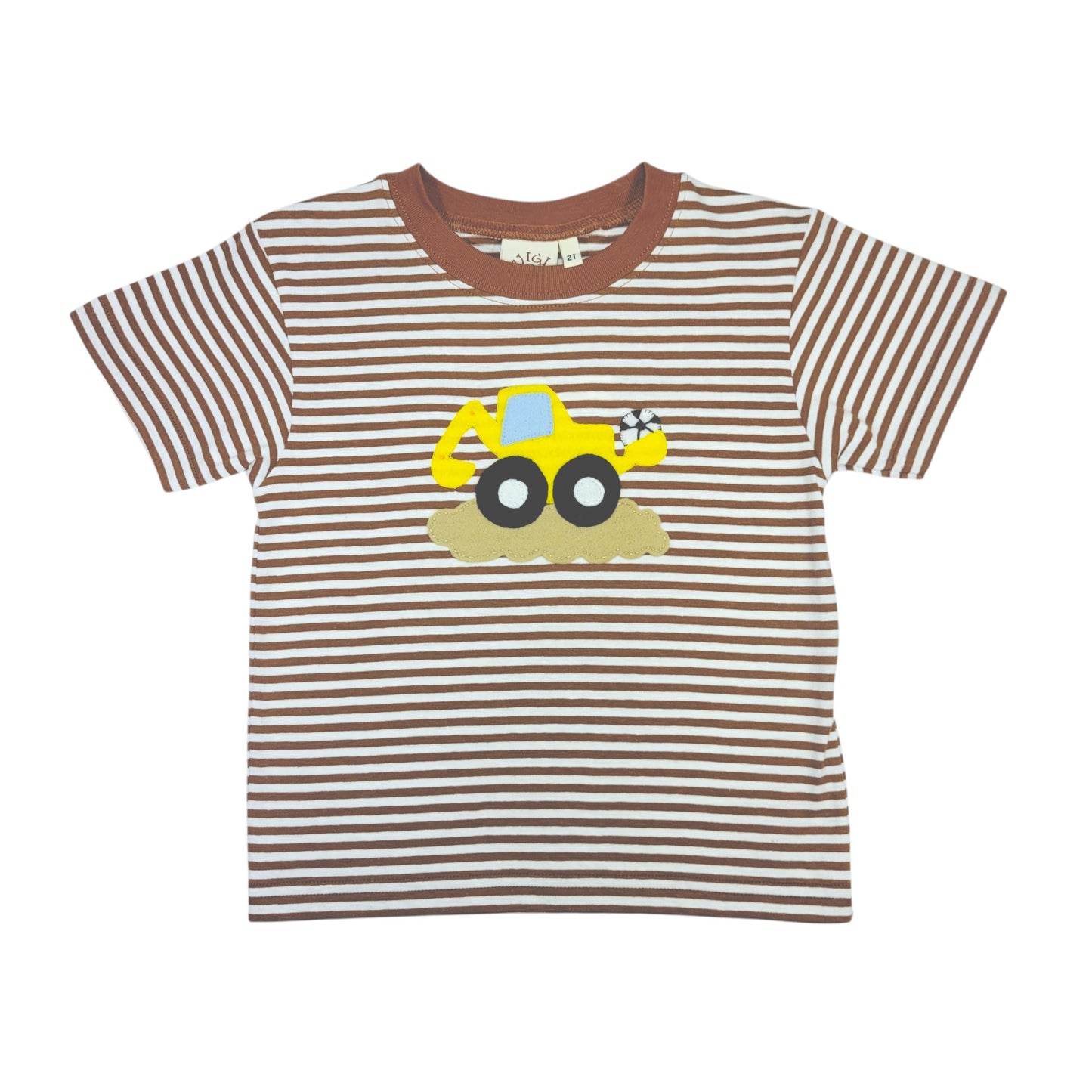Luigi Striped Excavator With Soccer Ball T-Shirt
