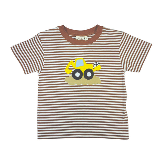 Luigi Striped Excavator With Soccer Ball T-Shirt