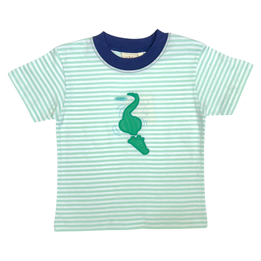 Luigi Striped Alligator In Water Applique Tee