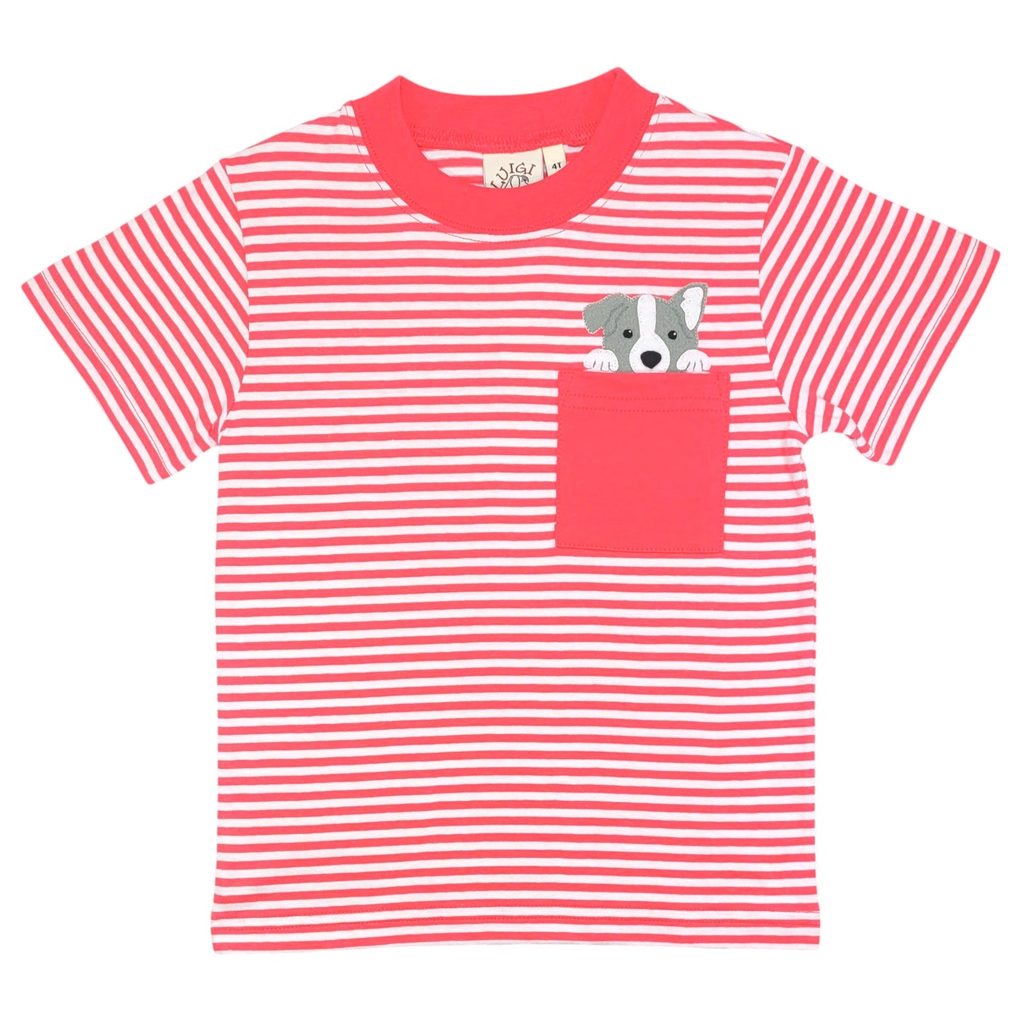 Luigi Stripe Pocket Puppy T-Shirt