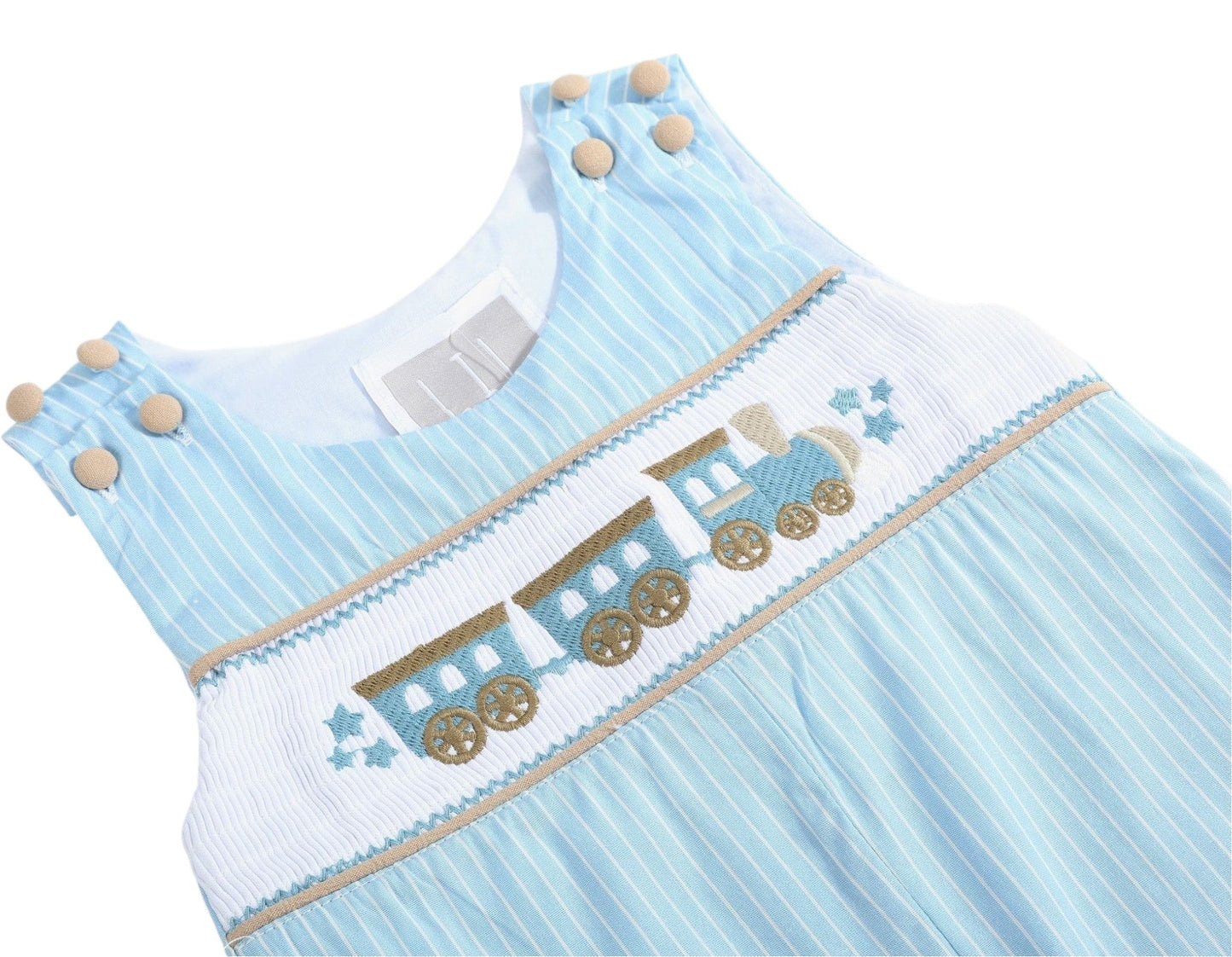 Lil Cactus Smocked Train Overall