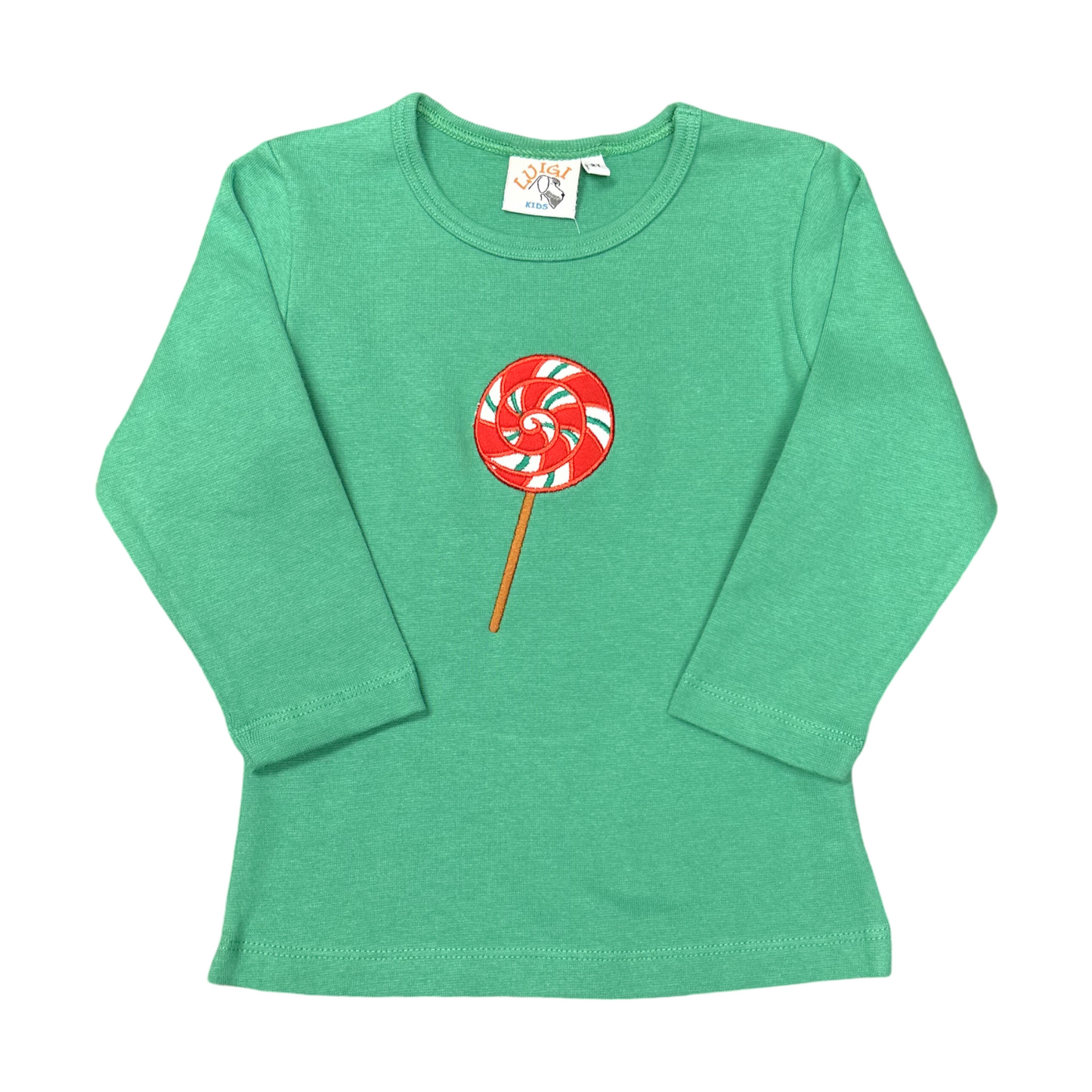 Luigi Christmas Lollipop Applique Tee