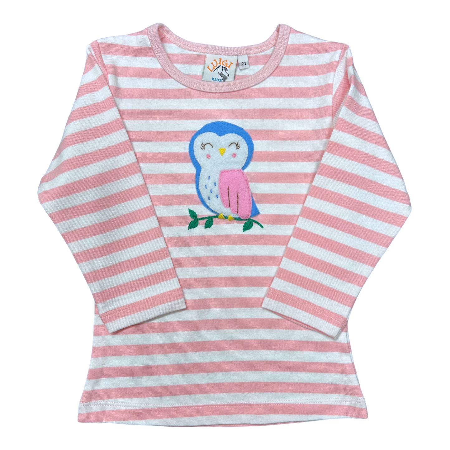 Luigi Owl Hand Applique Stripe Tee