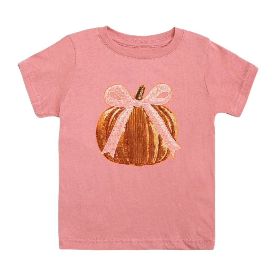 Sweet Wink Coquette Pumpkin Sequin Patch T-Shirt