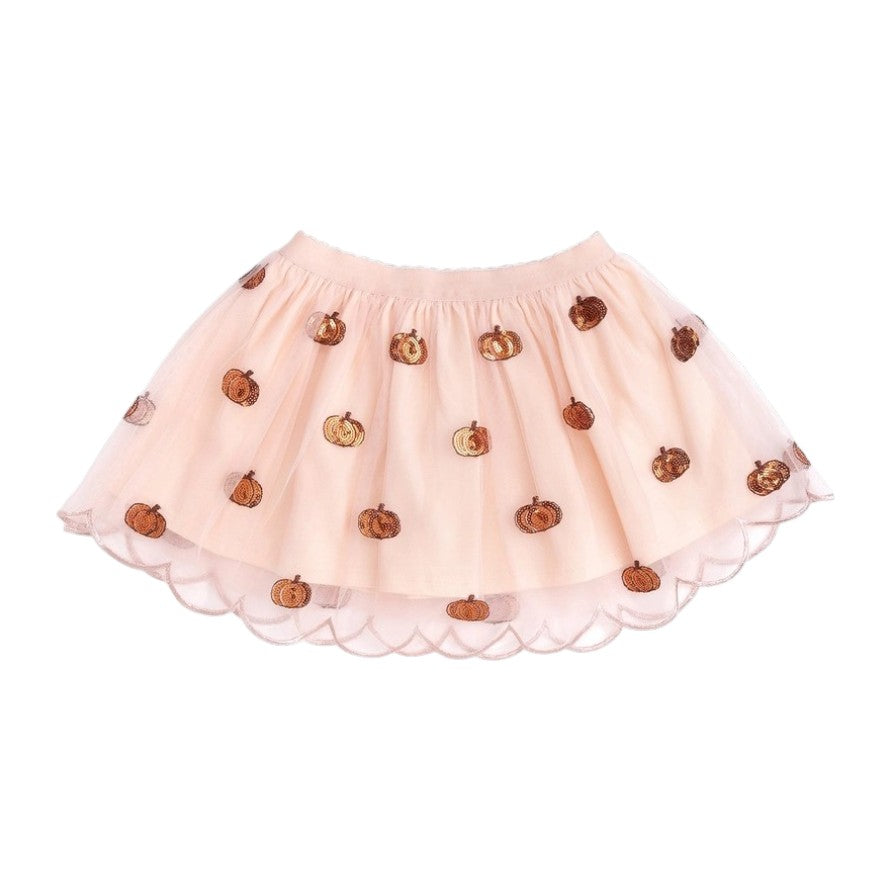 Sweet Wink Pumpkin Sequin Scallop Tutu Skirt