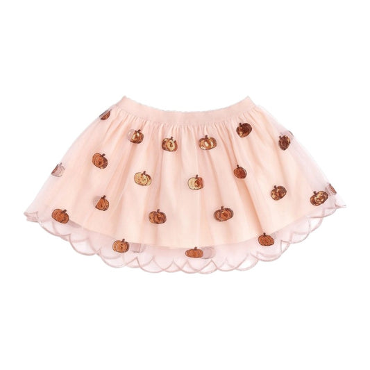 Sweet Wink Pumpkin Sequin Scallop Tutu Skirt