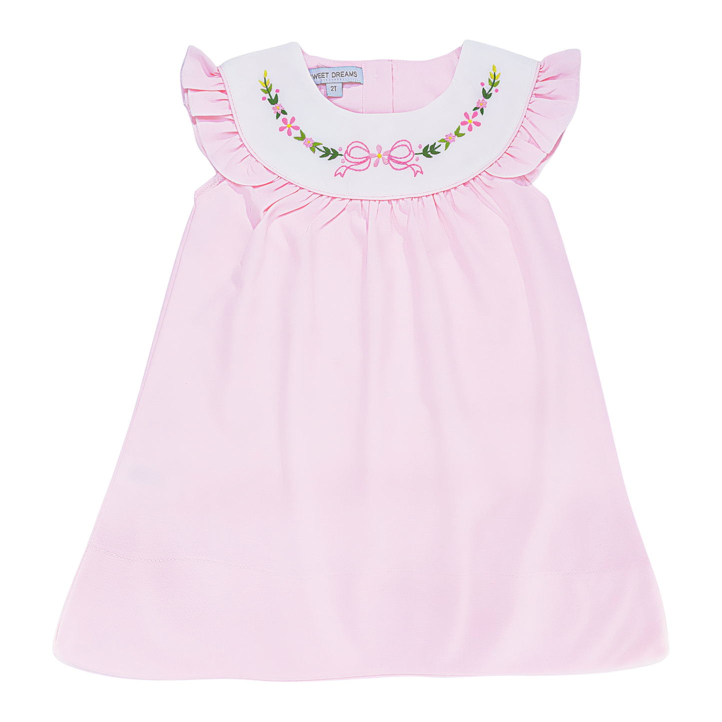 Sweet Dreams Embroidered Bow & Floral Dress