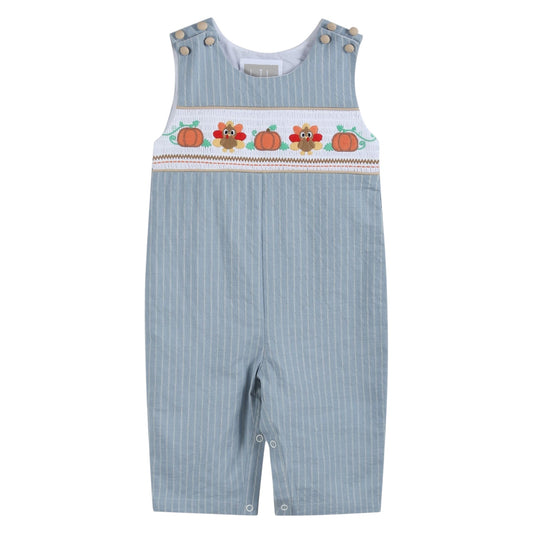 Lil Cactus Smocked Turkey Pinstripe Longall