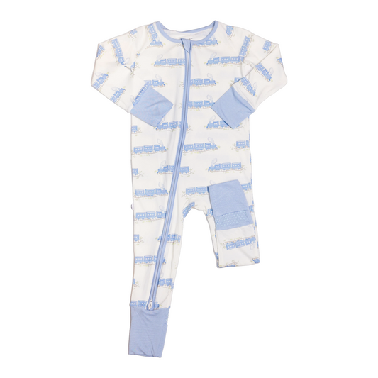 The Uptown Baby Train Sleep Zip Romper