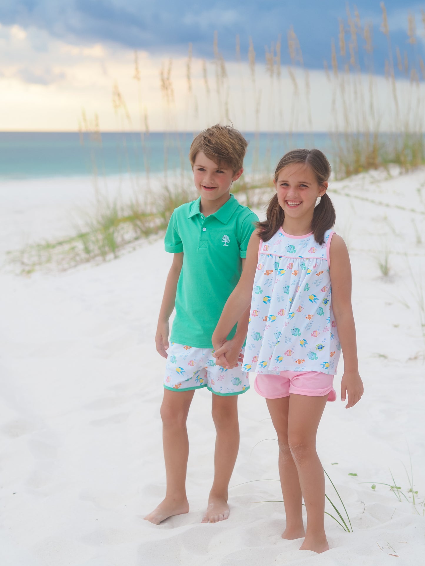 Cypress Row Fish Frenzy Girls Short Set