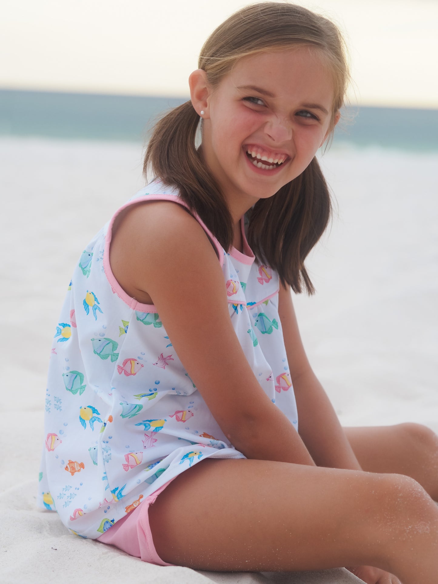 Cypress Row Fish Frenzy Girls Short Set