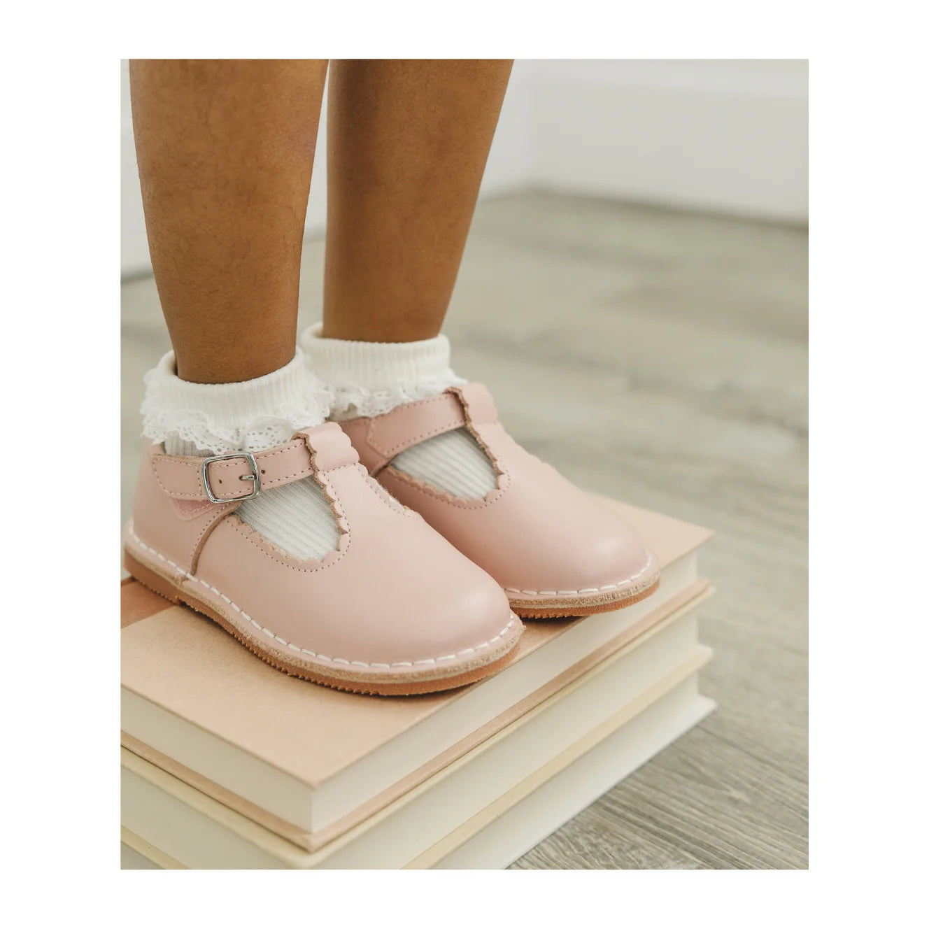 L'Amour Selina Scalloped T-Strap Mary Jane