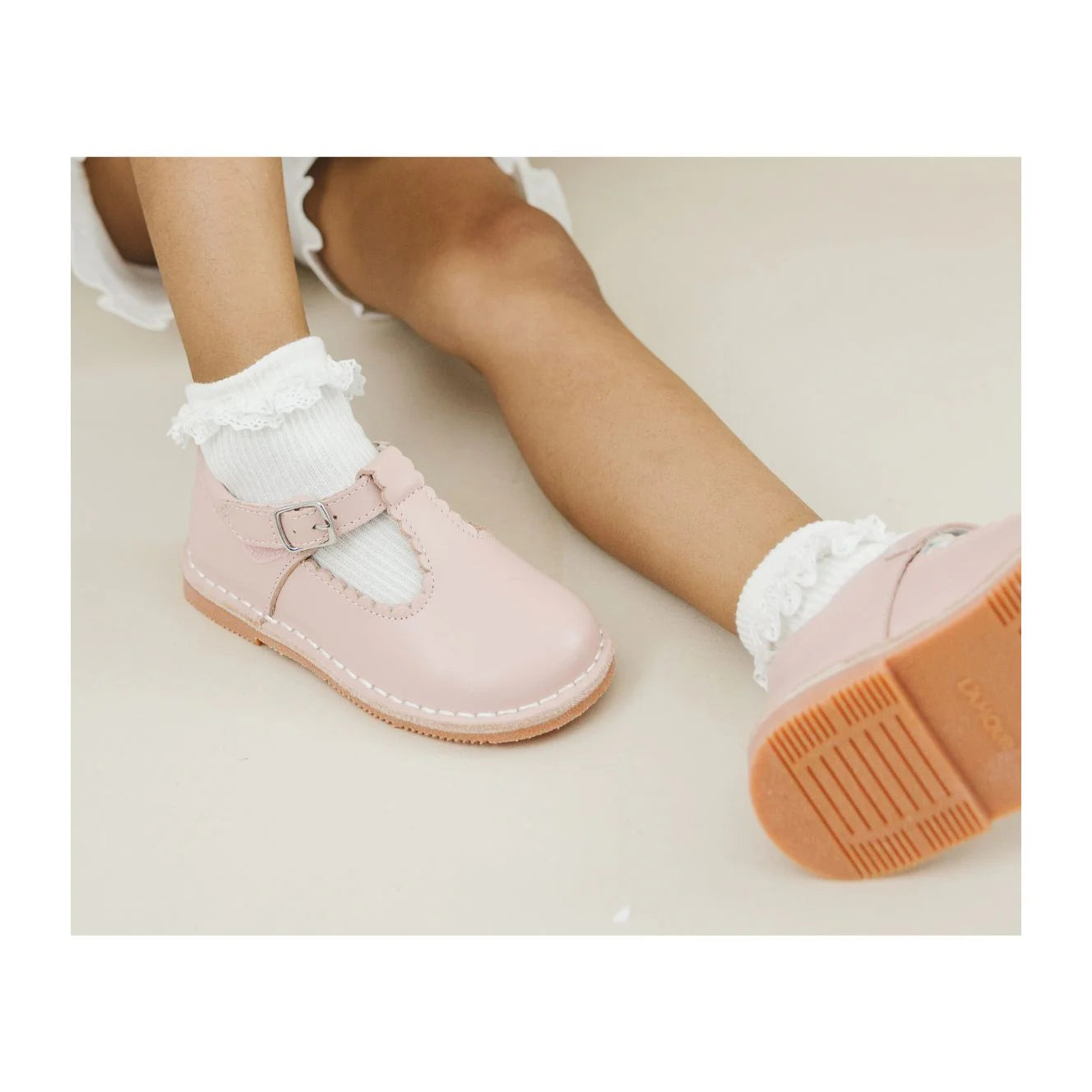 L'Amour Selina Scalloped T-Strap Mary Jane