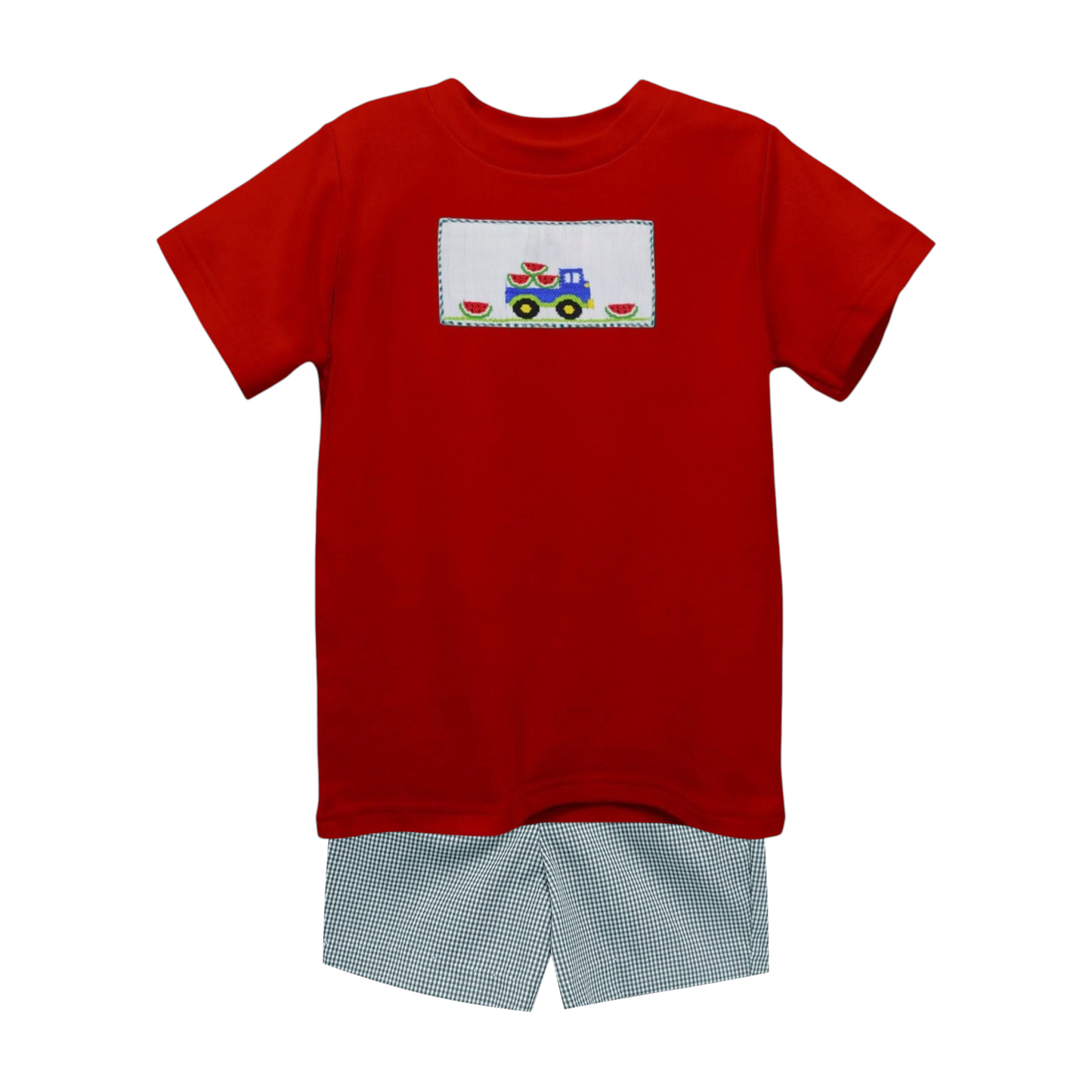 Vive La Fete Smocked Watermelon Short Set