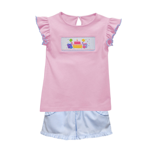 Vive La Fete Smocked Birthday Short Set