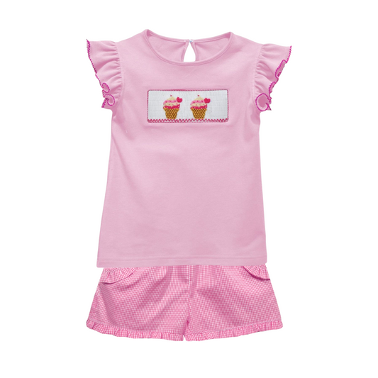 Vive La Fete Smocked Ice Cream Short Set