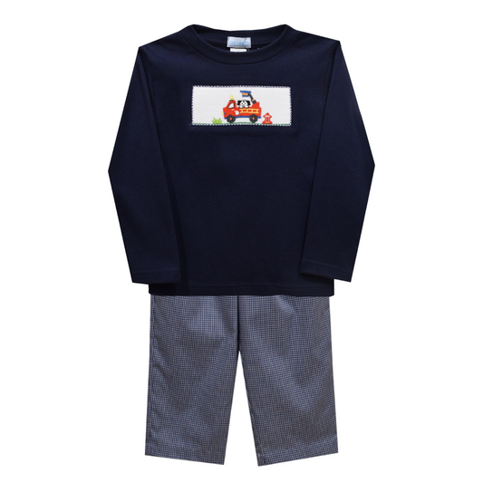 Vive La Fete Firetruck Smocked Pant Set