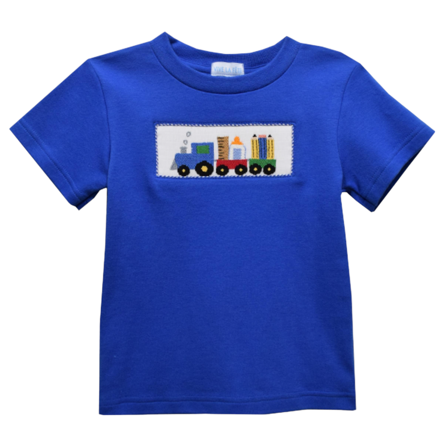 Vive La Fete Back To School Train Smocked Set